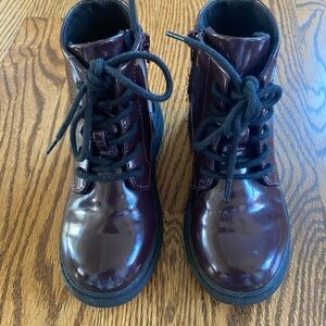 Zara Kids Dark Red Lace-Up Boots